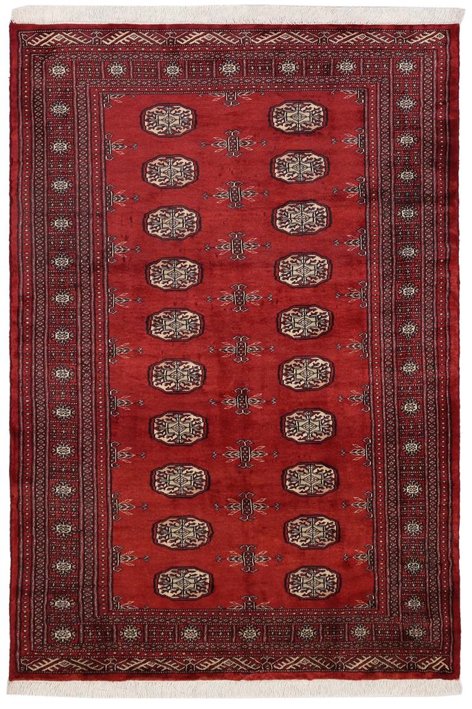 handmade Geometric Bokhara Red Beige Hand Knotted RECTANGLE 100% WOOL area rug 4 x 6