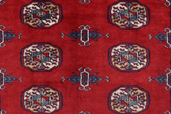 handmade Geometric Bokhara Red Blue Hand Knotted RECTANGLE 100% WOOL area rug 4 x 6