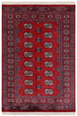 handmade Geometric Bokhara Red Blue Hand Knotted RECTANGLE 100% WOOL area rug 4 x 6