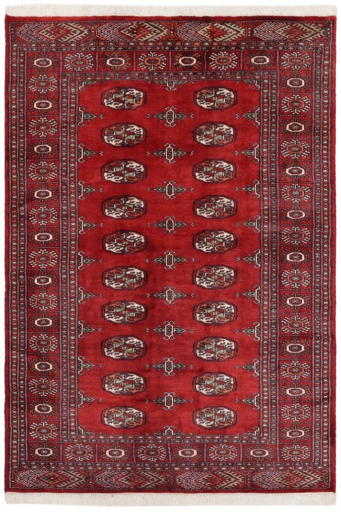 handmade Geometric Bokhara Red Rust Hand Knotted RECTANGLE 100% WOOL area rug 4 x 6