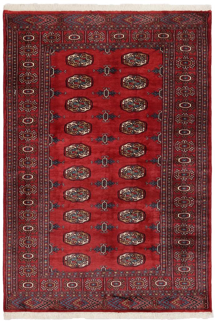 handmade Geometric Bokhara Red Blue Hand Knotted RECTANGLE 100% WOOL area rug 4 x 6