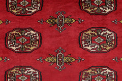 handmade Geometric Bokhara Red Beige Hand Knotted RECTANGLE 100% WOOL area rug 4 x 6