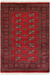 handmade Geometric Bokhara Red Beige Hand Knotted RECTANGLE 100% WOOL area rug 4 x 6