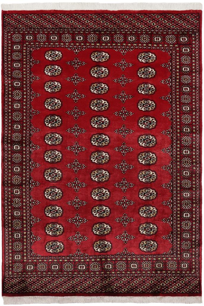 handmade Geometric Bokhara Red Beige Hand Knotted RECTANGLE 100% WOOL area rug 4 x 7