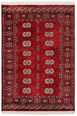 handmade Geometric Bokhara Red Blue Hand Knotted RECTANGLE 100% WOOL area rug 4 x 6