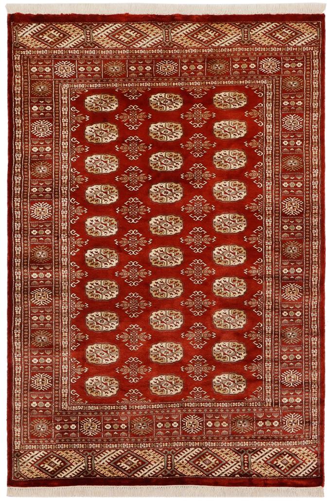 handmade Geometric Bokhara Rust Beige Hand Knotted RECTANGLE 100% WOOL area rug 4 x 6