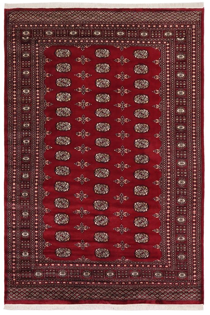 handmade Geometric Bokhara Red Beige Hand Knotted RECTANGLE 100% WOOL area rug 6 x 8