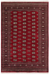 handmade Geometric Bokhara Red Beige Hand Knotted RECTANGLE 100% WOOL area rug 6 x 8