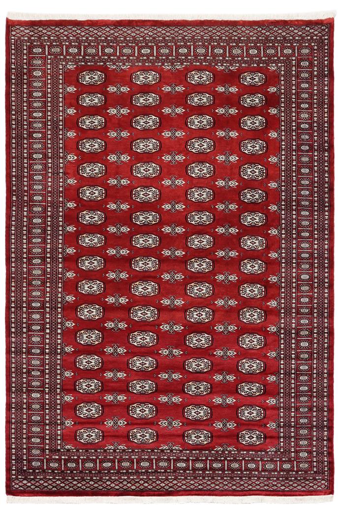 handmade Geometric Bokhara Red Gray Hand Knotted RECTANGLE 100% WOOL area rug 6 x 9