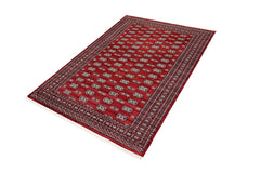 handmade Geometric Bokhara Red Gray Hand Knotted RECTANGLE 100% WOOL area rug 6 x 9