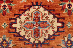 handmade Geometric Super Kazak Copper Beige Hand Knotted RECTANGLE 100% WOOL area rug 6 x 8