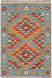 Bohemian Turkish Kilim Olivia Hand-Woven Wool Rug - 1'11'' x 3'0''