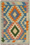 Tribal Turkish Kilim Daniel Hand-Woven Wool Rug - 2'0'' x 2'10''