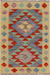 Flat Weave Kilim Antique Navaho Vintage handmade Geometric Kilim Gold Rust Hand-Woven Rectangle 100% Wool Area Rug 2x3 