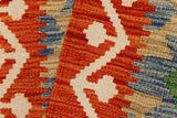 Flat Weave Kilim Antique Navaho Vintage handmade Geometric Kilim Rust Beige Hand-Woven Rectangle 100% Wool Area Rug 2x3 