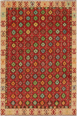 handmade Modern Balouchi Red Beige Hand Knotted RECTANGLE 100% WOOL area rug 7x10