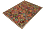 handmade Geometric Balouchi Gray Red Hand Knotted RECTANGLE 100% WOOL area rug 5' x 7'