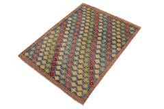 handmade Modern Balouchi Blue Red Hand Knotted RECTANGLE 100% WOOL area rug 4x6