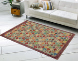 handmade Geometric Balouchi Blue Red Hand Knotted RECTANGLE 100% WOOL area rug 3' x 5'