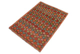 handmade Geometric Balouchi Brown Rust Hand Knotted RECTANGLE 100% WOOL area rug 3' x 5'