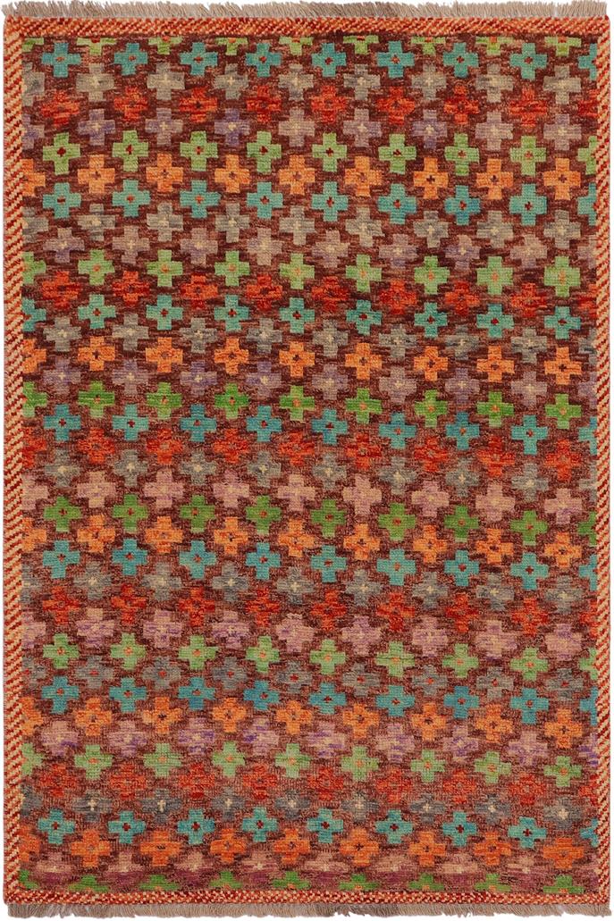 handmade Modern Balouchi Brown Rust Hand Knotted RECTANGLE 100% WOOL area rug 3x5