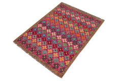 handmade Modern Balouchi Pink Orange Hand Knotted RECTANGLE 100% WOOL area rug 3x5