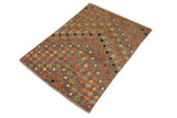 handmade Geometric Balouchi Brown Rust Hand Knotted RECTANGLE 100% WOOL area rug 3' x 5'