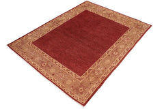 handmade Modern Kafkaz Red Brown Hand Knotted RECTANGLE 100% WOOL area rug 8 x 9