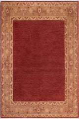 handmade Modern Kafkaz Red Brown Hand Knotted RECTANGLE 100% WOOL area rug 8 x 9