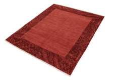 handmade Modern Kafkaz Red Burgundy Hand Knotted RECTANGLE 100% WOOL area rug 8 x 10