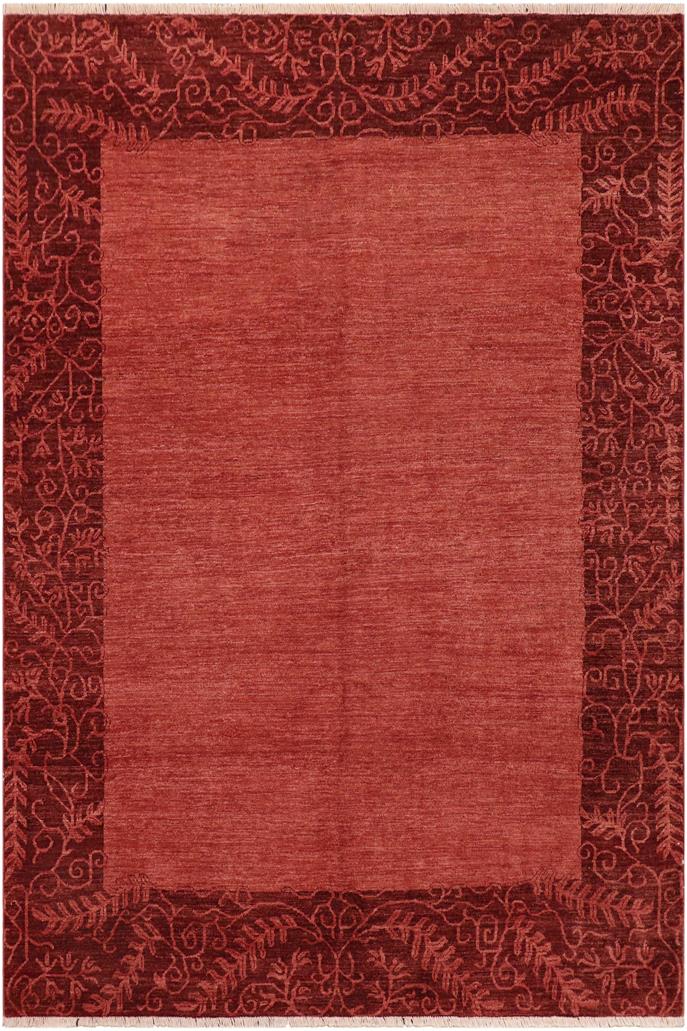 handmade Modern Kafkaz Red Burgundy Hand Knotted RECTANGLE 100% WOOL area rug 8 x 10