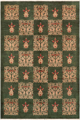 handmade Transitional Kafkaz Green Rust Hand Knotted RECTANGLE 100% WOOL area rug 8 x 10