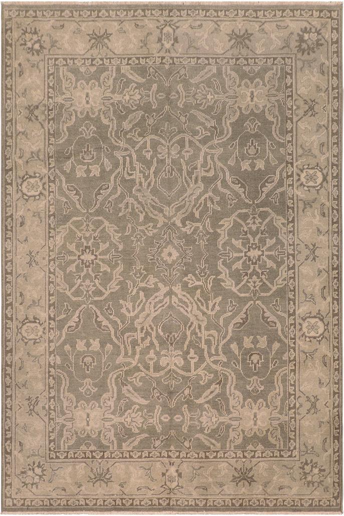 handmade Traditional Ziegler Gray Tan Hand Knotted RECTANGLE 100% WOOL area rug 7x9