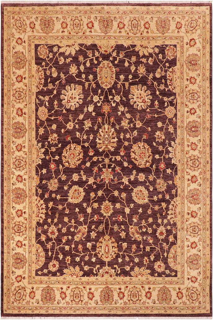 handmade Traditional Kafkaz Purple Beige Hand Knotted RECTANGLE 100% WOOL area rug 8 x 11