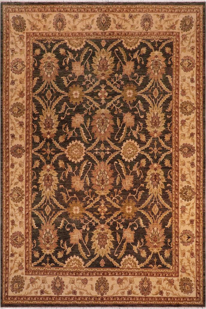 handmade Transitional Kafkaz Charcoal Beige Hand Knotted RECTANGLE 100% WOOL area rug 8 x 10