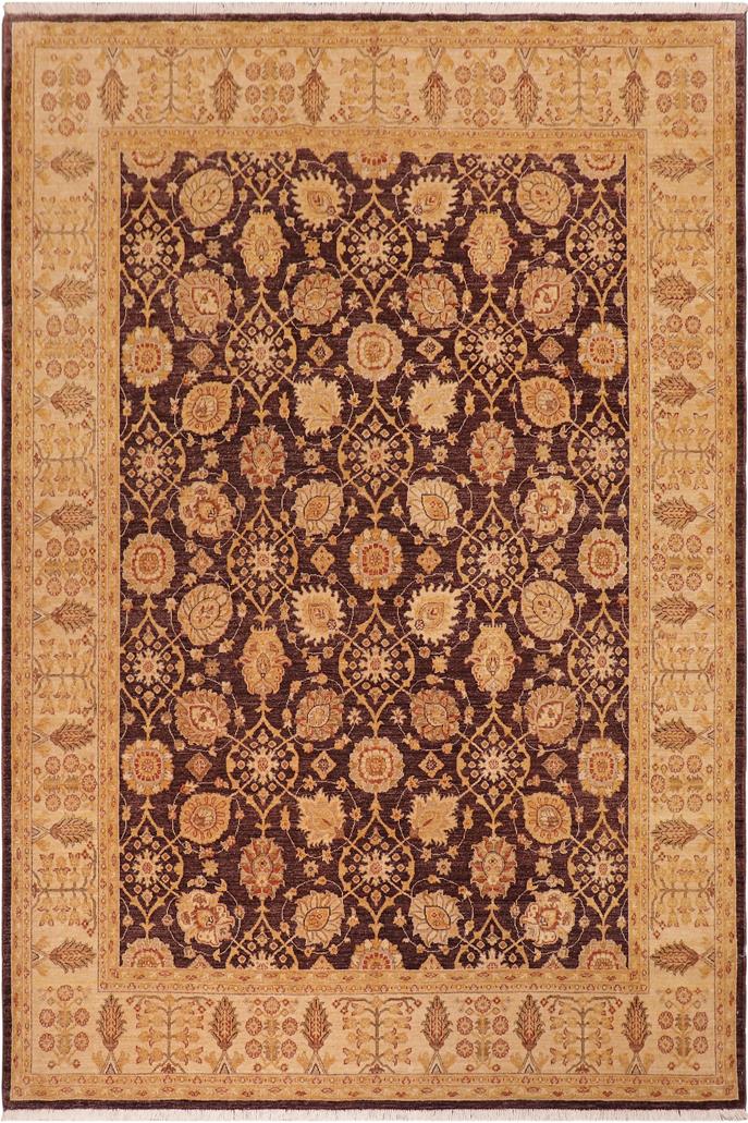 handmade Transitional Kafkaz Aubergine Beige Hand Knotted RECTANGLE 100% WOOL area rug 8 x 9