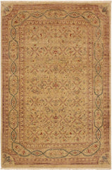 handmade Transitional Kafkaz Lt. Tan Brown Hand Knotted RECTANGLE 100% WOOL area rug 4 x 6