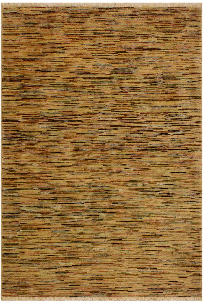 handmade Modern Gabbeh Tan Multi Hand Knotted RECTANGLE 100% WOOL area rug 4  x 6 