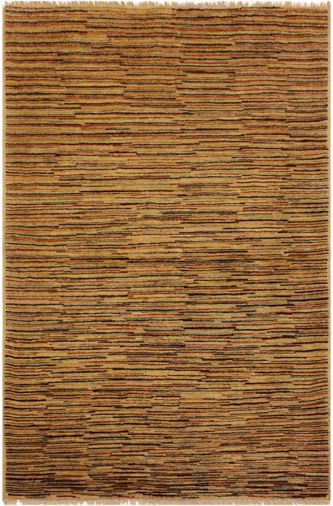 handmade Modern Gabbeh Beige Rust Hand Knotted RECTANGLE 100% WOOL area rug 4  x 6 