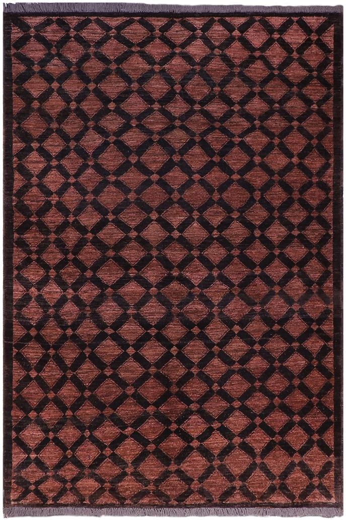 handmade Modern Gabbeh Black Brown Hand Knotted RECTANGLE 100% WOOL area rug 5  x 7 