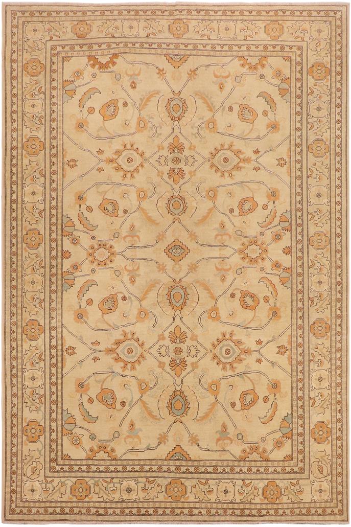 handmade Transitional Kafkaz Tan Orange Hand Knotted RECTANGLE 100% WOOL area rug 10 x 15