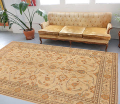 handmade Transitional Kafkaz Tan Orange Hand Knotted RECTANGLE 100% WOOL area rug 10 x 15