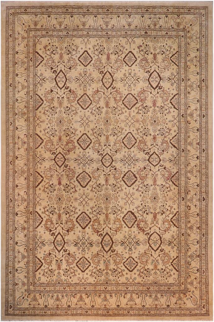 handmade Transitional Kafkaz Lt. Tan Brown Hand Knotted RECTANGLE 100% WOOL area rug 14 x 18