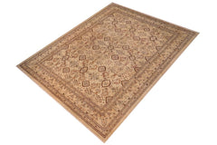 handmade Transitional Kafkaz Lt. Tan Brown Hand Knotted RECTANGLE 100% WOOL area rug 14 x 18