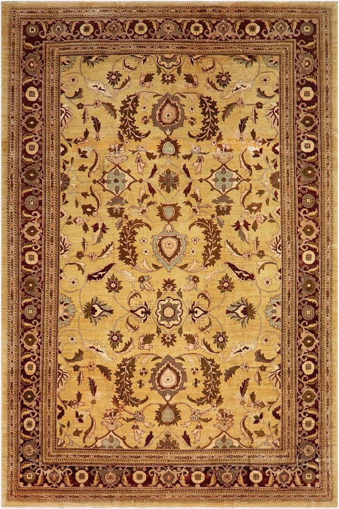 handmade Traditional Kafkaz Gold Red Hand Knotted RECTANGLE 100% WOOL area rug 13 x 17