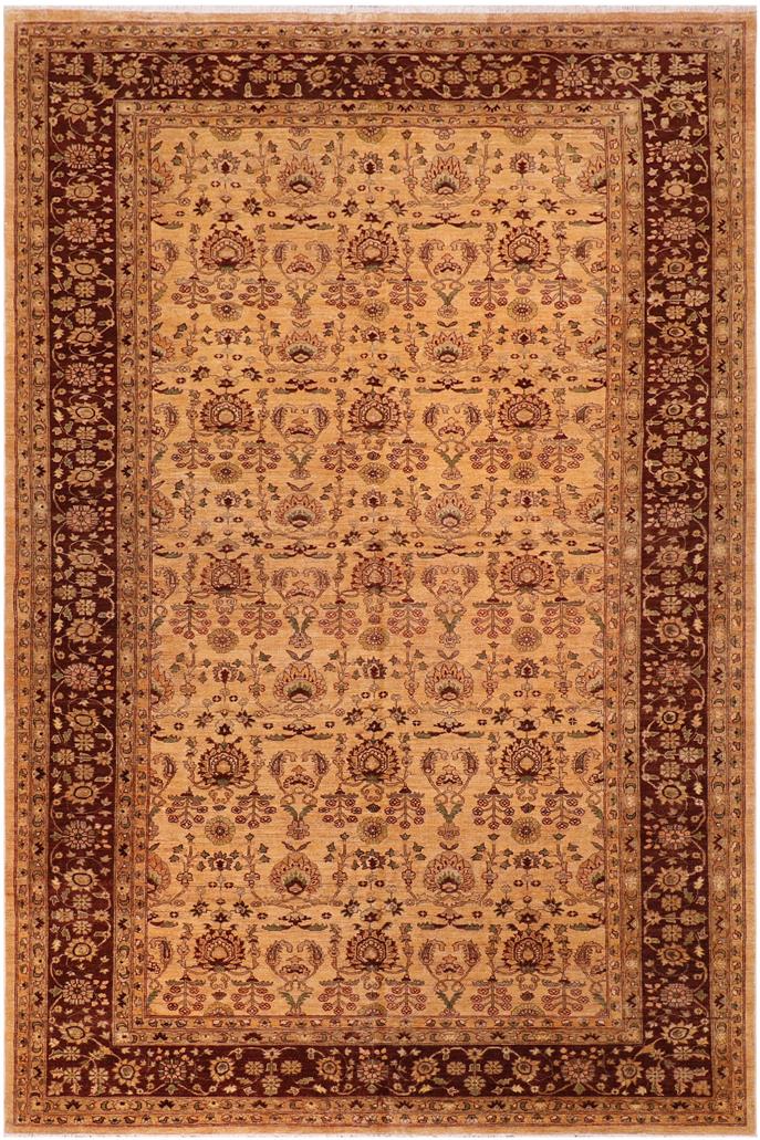 handmade Transitional Kafkaz Lt. Gold Brown Hand Knotted RECTANGLE 100% WOOL area rug 10 x 16