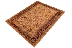 handmade Transitional Kafkaz Lt. Gold Brown Hand Knotted RECTANGLE 100% WOOL area rug 10 x 16