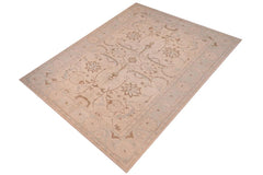 handmade Traditional Lahore Lt. Tan Lt. Green Hand Knotted RECTANGLE 100% WOOL area rug ODD