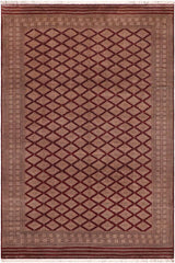 handmade Geometric Bokhara Red Lt. Brown Hand Knotted RECTANGLE 100% WOOL area rug 10 x 12