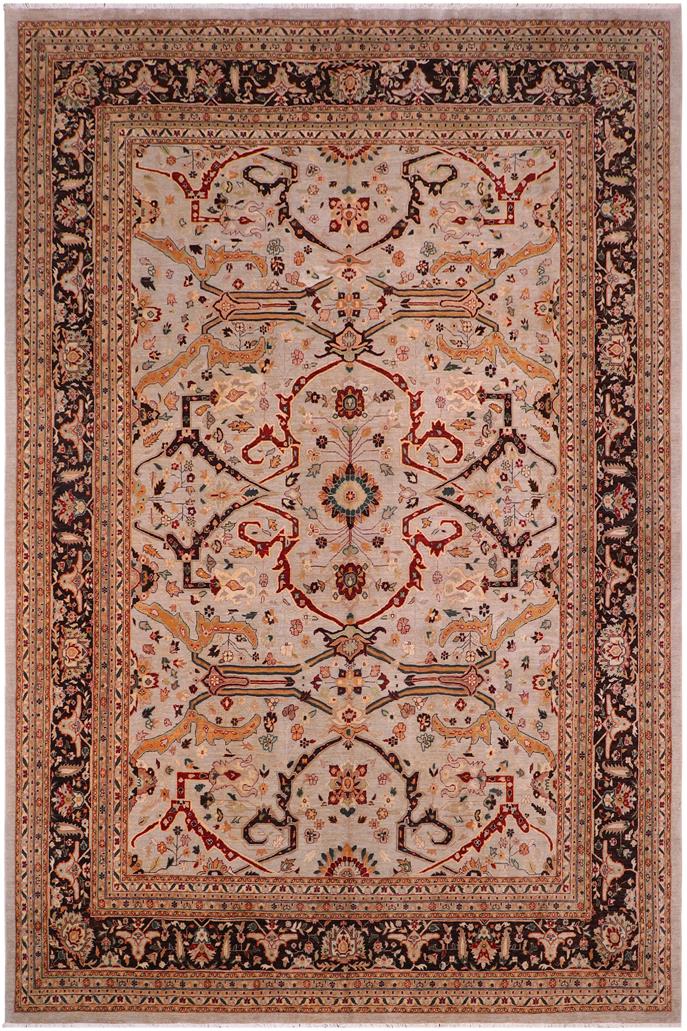 handmade Traditional Kafkaz Gray Brown Hand Knotted RECTANGLE 100% WOOL area rug 12 x 15